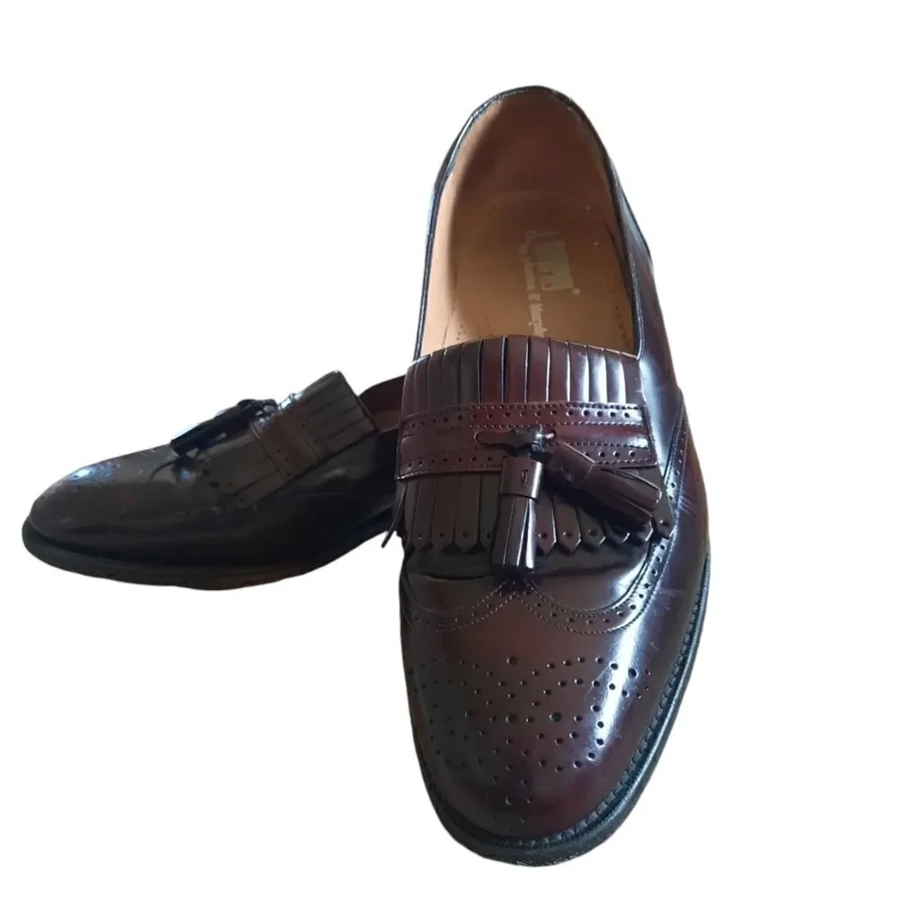 JOHNSTON MURPHY KILTIE TASSEL LEATHER LOAFER WINGTIP DRESS SHOES